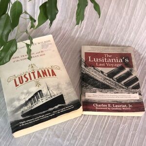 LUSITANIA lot 2 nonfiction paperback books Last Voyage -pictures, history